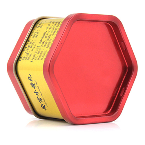 六邊形復(fù)古牛黃丸馬口鐵盒包裝 六邊形復(fù)古牛黃丸馬口鐵盒包裝